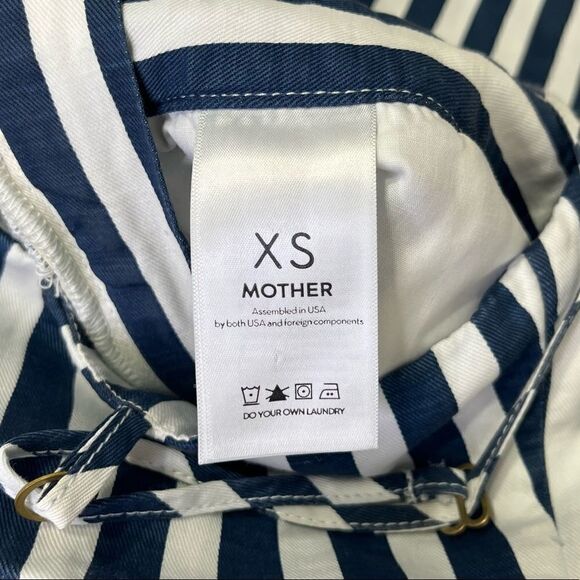 MOTHER The Cut It Out Jumpsuit Cotton Linen Blend in Sea Daze Size XS - Picture 11 of 13